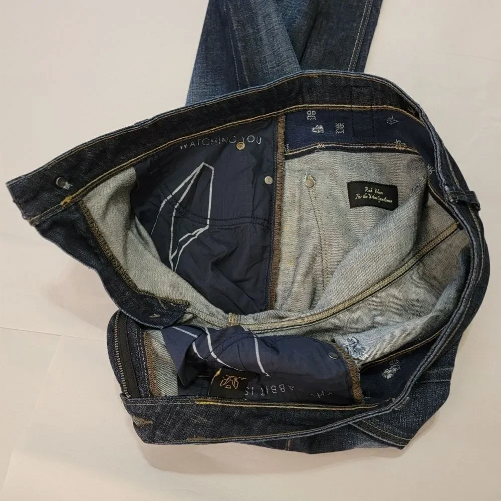 Rare Rabbit RR Be Rare MMXIV Skinny Straight Leg Dark Wash Jeans Mens 34 NWOT